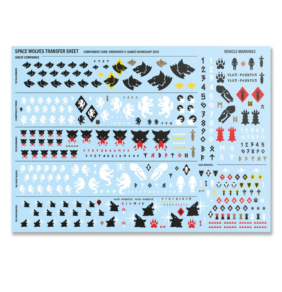 Space Wolves Transfer sheet