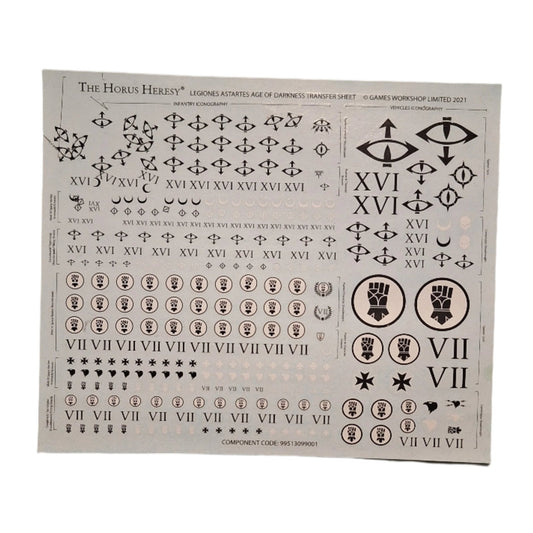 1x Horus Heresy Legiones Astartes Transfer Sheet "PRINT ERROR"