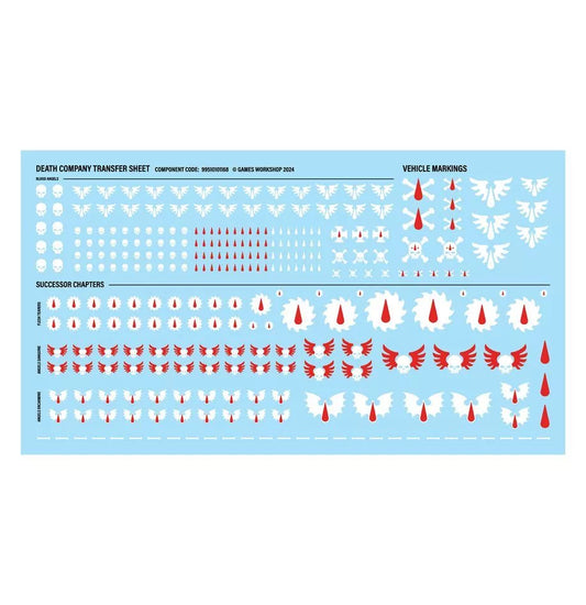 1x Death Company Transfer Sheet , from the Blood Angels Army Set