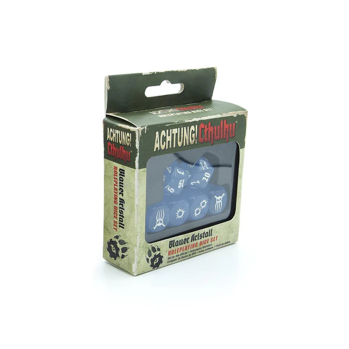 Achtung! Cthulhu 2d20: Blauer Kristall Dice Set