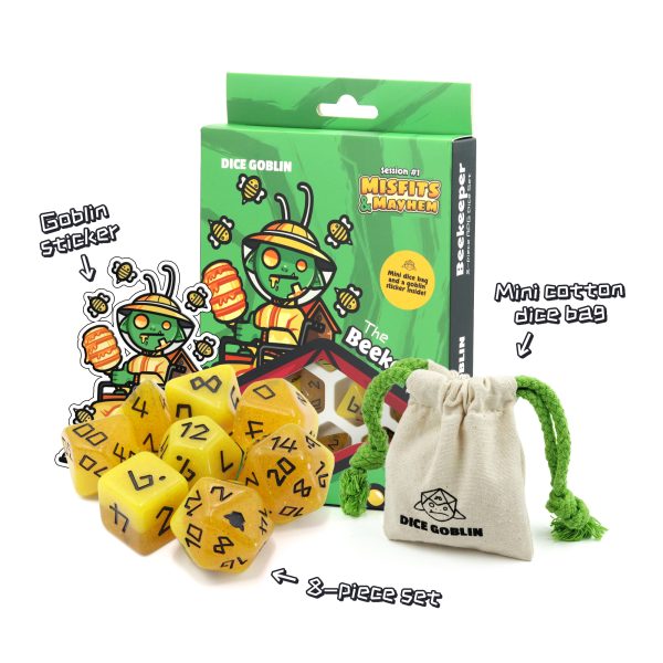 The Beekeeper Dice set by Dice Goblin