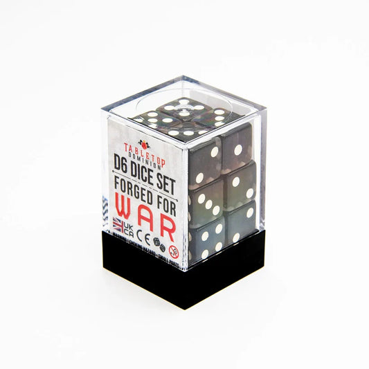 16mm D6 | Transparent Black | Square Edge | 12 Pack