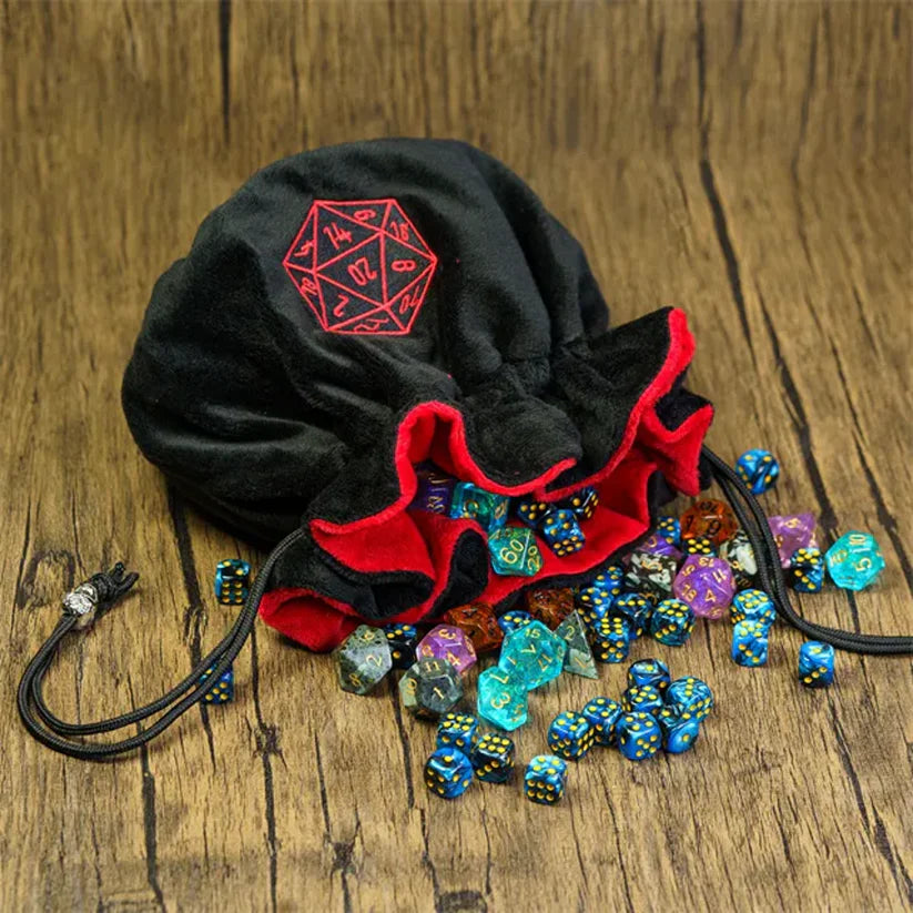 Velvet Vault | Super-Soft Large Dice Bag | Black