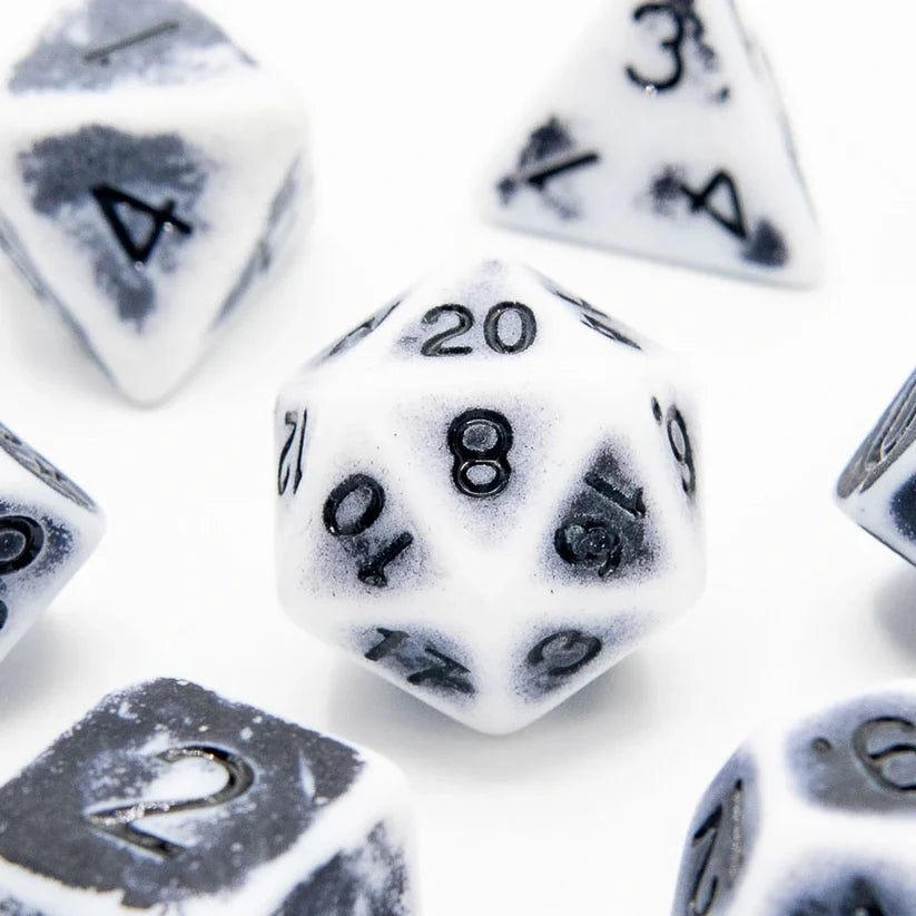 Faded Glory Gray | Acrylic Dice | 7 Piece Set