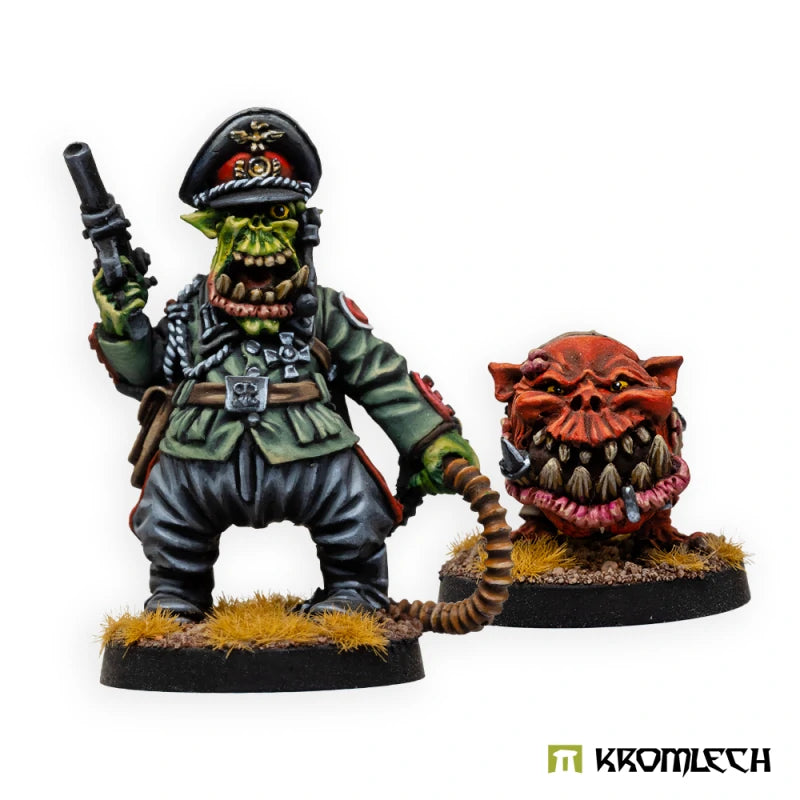 Kromlech Orc Greatcoat Korps Taskmaster with Gnawhound