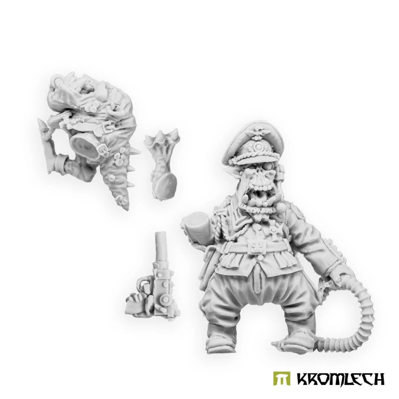 Kromlech Orc Greatcoat Korps Taskmaster with Gnawhound