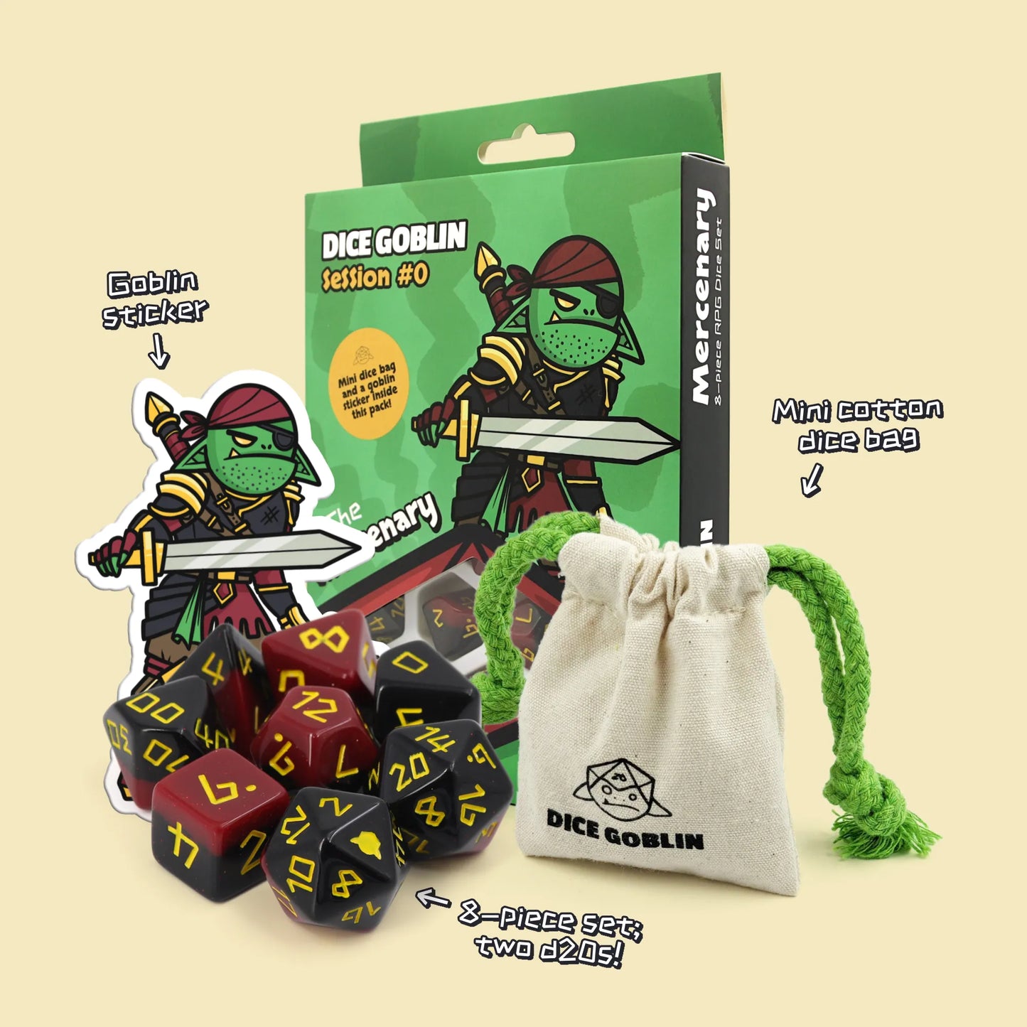 The Mercenary Dice set by Dice Goblin