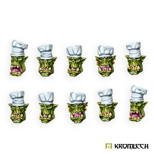 Kromlech Orc Heads in Cook Caps