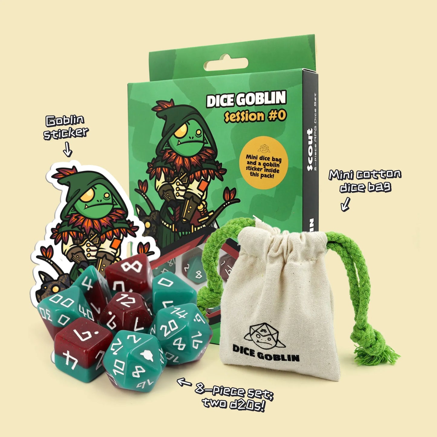 The Scout Dice set by Dice Goblin