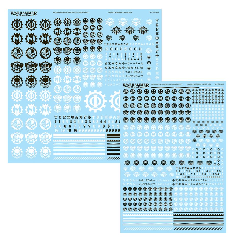 Transfer sheets x3 from the Mechanicum Battle Group Box