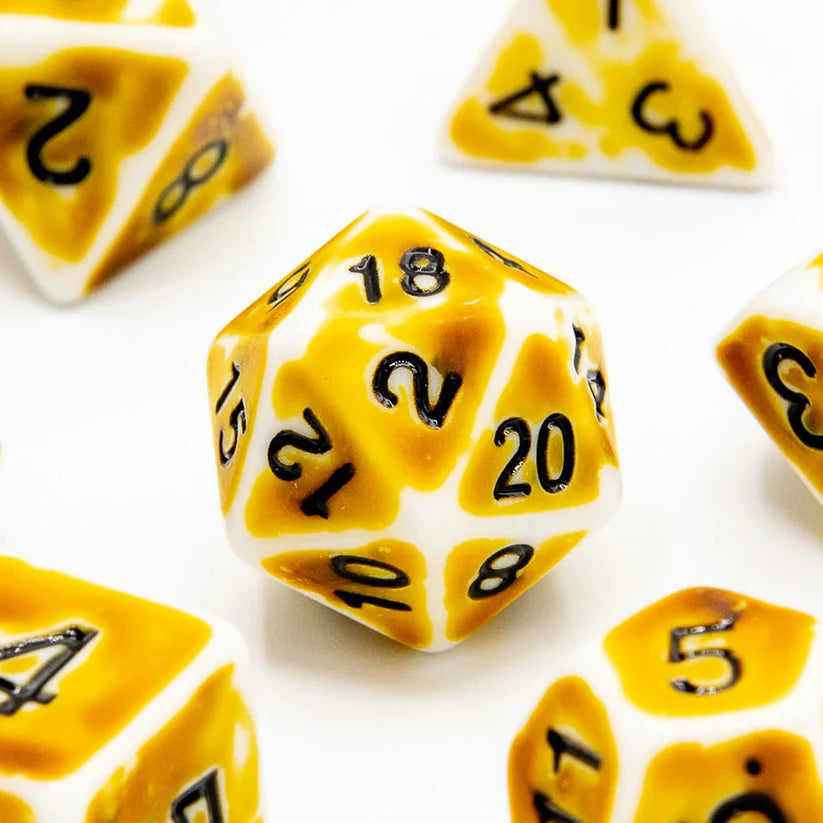 Faded Glory Yellow | Acrylic Dice | 7 Piece Set